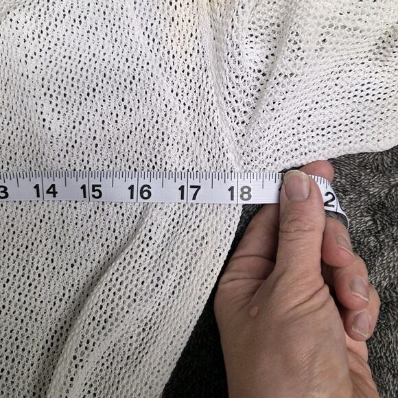 Chicos Travelers Mesh Open Front Long Line Cardigan Delicate Mesh Size 2 Large - Picture 6 of 7